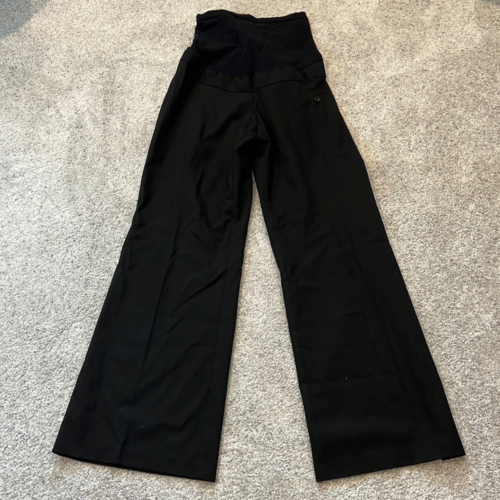Motherhood Maternity black full paneled work pants size Petite Small
